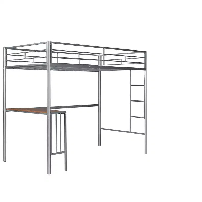 Lit superposé en métal une place sur deux places avec bureau, lit mezzanine une place avec lit inférieur double séparé pour enfants