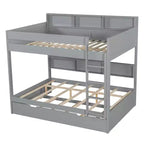 Luxystar Letto a castello moderno completo su completo con ripiani e letto estraibile