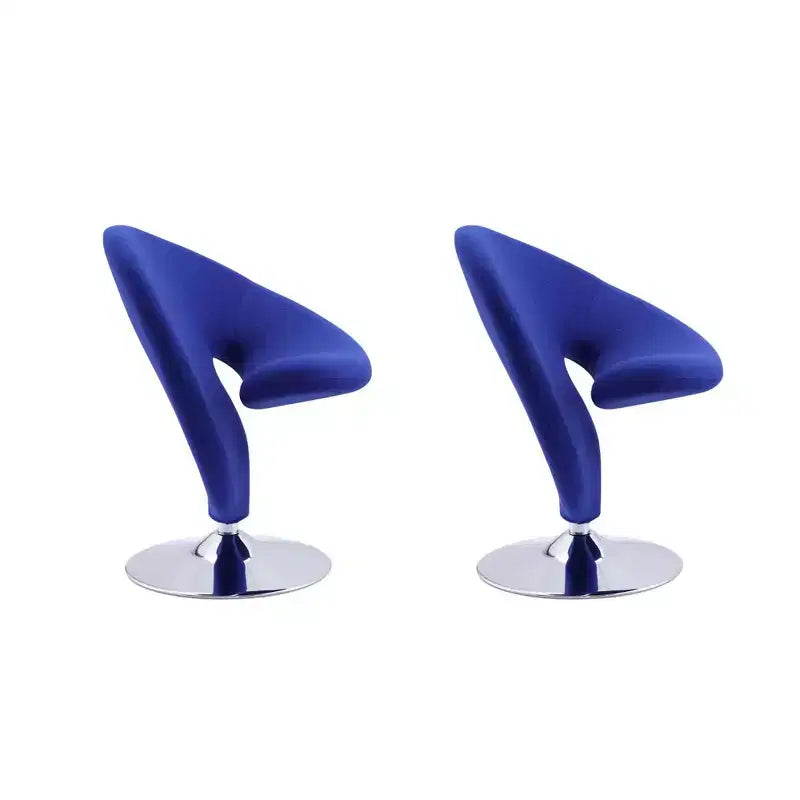 Set di 2 Poltrone Girevoli "Curl" in Misto Lana - Manhattan Comfort