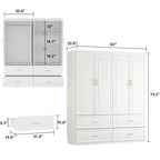 93.9H/74.2H Armoires Penderie Placard Rangement avec Tiroirs