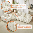 Divano a 3 posti Teddy Velvet 82 con 3 cuscini decorativi