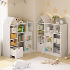 Organizer per bambini, Organizzatore per giocattoli e libri con 8 scomparti e cassetti estraibili - Ideale per sale giochi e camerette