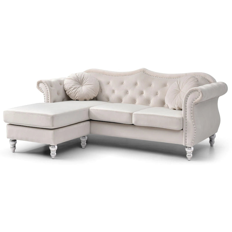 Divano Hollywood Velvet con Chaise Longue Reversibile