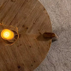 Tavolino da caffè rustico rotondo in legno, tavolino centrale decorativo naturale - ModernLuxe