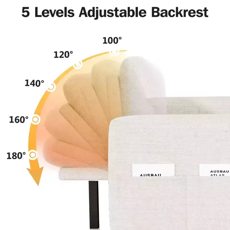 Canapé convertible 2 en 1 Dyonery avec méridienne de rangement, sectionnel en chenille avec ports USB pour salon