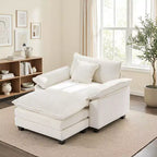 Fauteuil d'appoint surdimensionné en chenille EHMKNP avec pouf