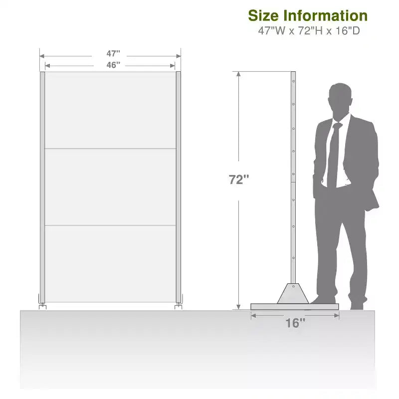 Paravento David Black in Acciaio Galvanizzato 183x120x40cm