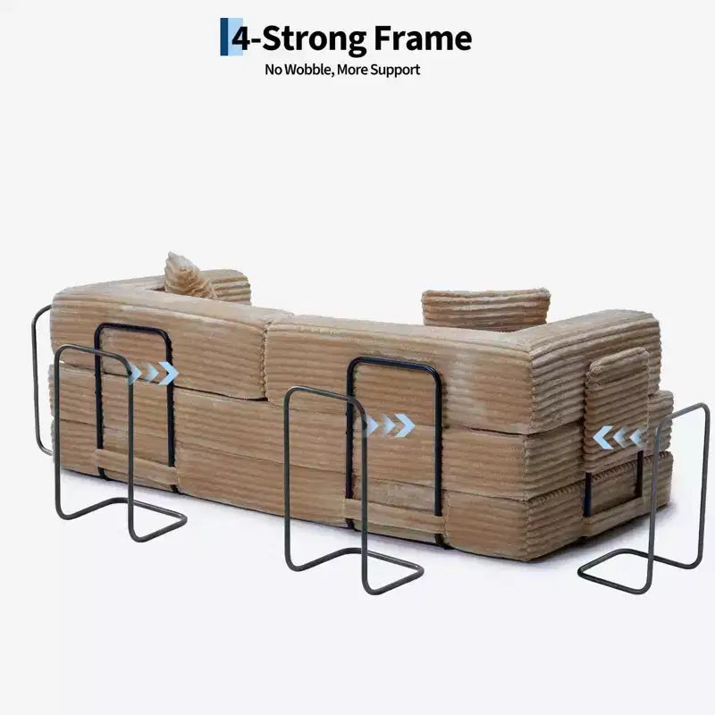 80,7 Divano letto trasformabile 5 in 1 – Velluto a coste, 544 kg, Nessun assemblaggio