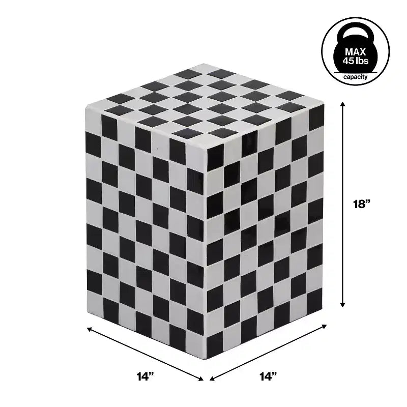 Tavolino rettangolare moderno in ceramica piastrellata in stile bohémien