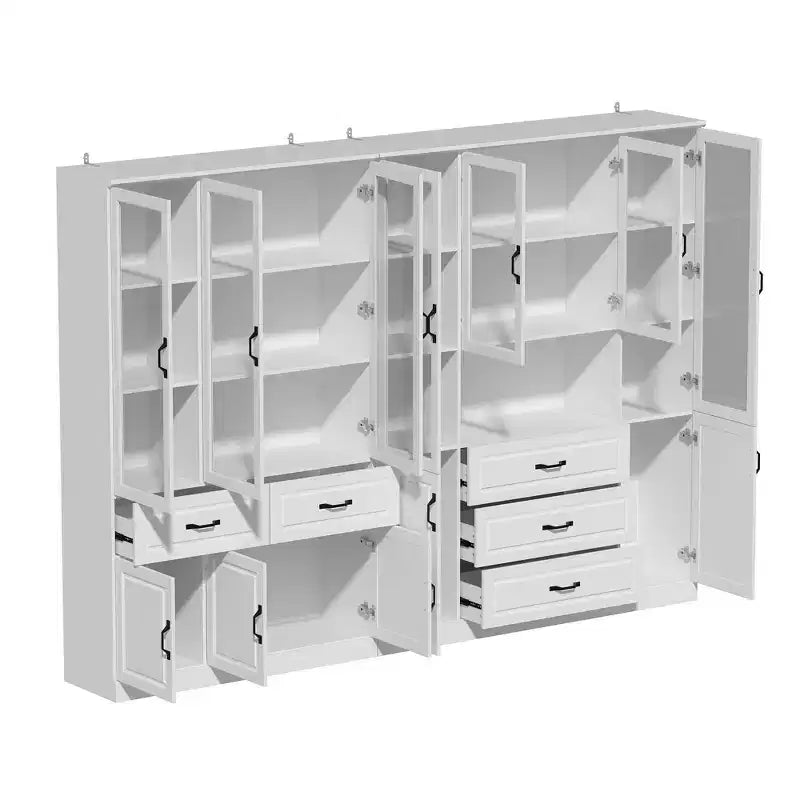 Famapy Armadio Combinato Grande con Ante in Vetro, Armadi Modulari
