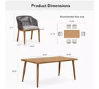 Ensemble de salle à manger d'extérieur PURPLE LEAF en osier tout temps avec table, cadre entièrement en aluminium pour pelouse, jardin, terrasse avec coussins