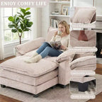 Fauteuil d'appoint surdimensionné en chenille EHMKNP avec pouf