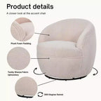 Poltrona a botte girevole Roundhill Furniture Galleria 360 in finta pelliccia di montone