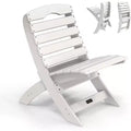 Poltrone Adirondack Portatili VINGLI, Sedia Adirondack Pieghevole in Plastica per Tutte le Stagioni, Portata 158 kg, Bianca