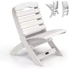 Poltrone Adirondack Portatili VINGLI, Sedia Adirondack Pieghevole in Plastica per Tutte le Stagioni, Portata 158 kg, Bianca