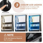 Costway Armoire à bijoux rotative à 360° avec miroir, 3 modes de couleur LED, verrouillable, noir