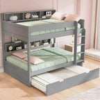 Luxystar Letto a castello moderno completo su completo con ripiani e letto estraibile
