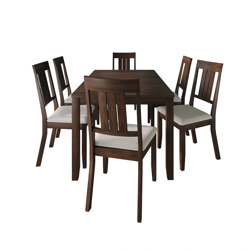 Set da pranzo classico in legno a 7 pezzi CraftPorch