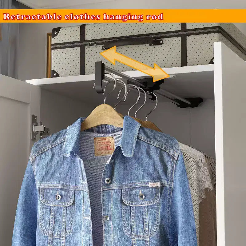 Armoire 2 portes avec miroir, tringle à vêtements et 2 tiroirs