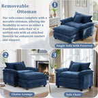 Fauteuil d'appoint surdimensionné en chenille EHMKNP avec pouf