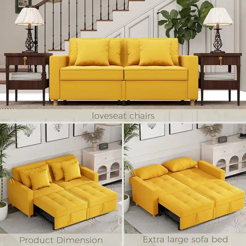 AECOJOY Divano Letto 3 in 1, Letto Singolo Convertibile