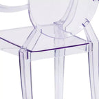 Sedia Emma e Oliver Oval Back Ghost con braccioli in Cristallo Trasparente