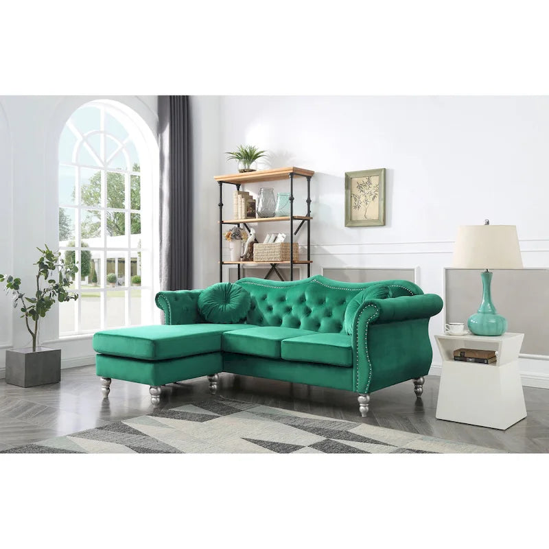 Divano Hollywood Velvet con Chaise Longue Reversibile