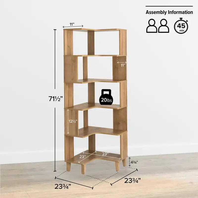 Libreria angolare - Rovere naturale