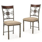 Costway Set di 2/4 sedie da pranzo senza braccioli, set di sedie da cucina con cuscino del sedile