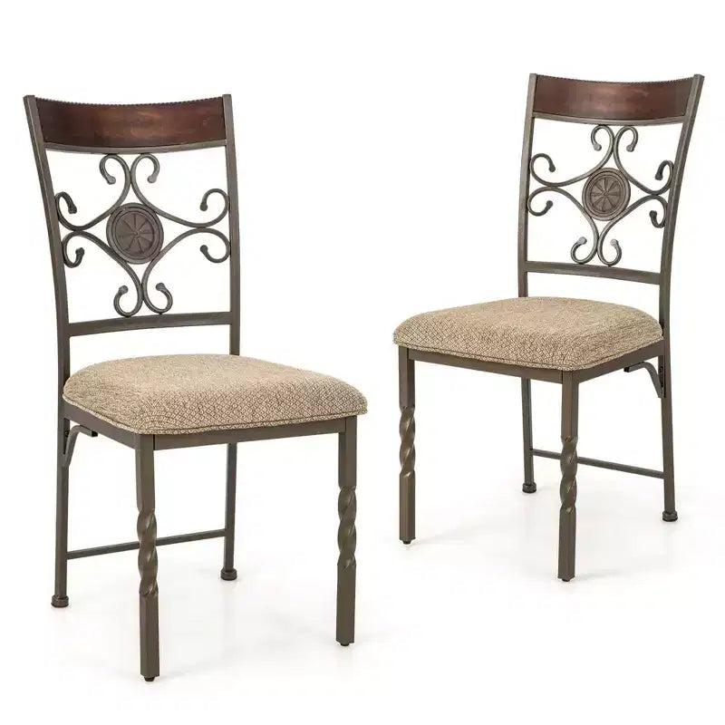 Costway Set di 2/4 sedie da pranzo senza braccioli, set di sedie da cucina con cuscino del sedile