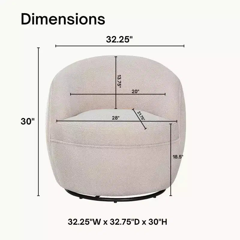 Poltrona a botte girevole Roundhill Furniture Galleria 360 in finta pelliccia di montone