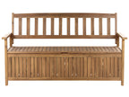 Banc de jardin 160 cm avec coffre Bois d'acacia Marron