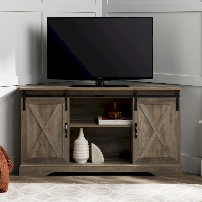 Mobile TV ad angolo con porta scorrevole Middlebrook da 52 pollici