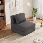 Fauteuil Convertible avec Oreiller, Futon Pliant avec Mousse à Mémoire de Forme et Housse en Lin Amovible pour Salon ou Chambre d'amis