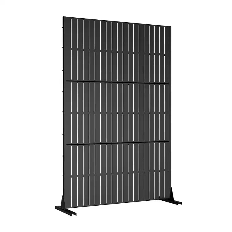 Schermo per Recinzione in Acciaio Zincato Nero 183*120*40cm (Set da 6 Pezzi)