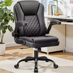 Sedia da Ufficio Direzionale KERDOM, Sedia da Ufficio Ergonomica in Pelle con Ruote