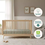 Culla Convertibile 3-in-1, in Solido Legno di Faggio Europeo, Certificata GREENGUARD Gold, Fabbricata in Italia