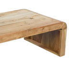 Tavolino da caffè Royal Hampton, in legno di acacia naturale lavorato a mano, rettangolare con piano ricurvo a cascata, 91 cm
