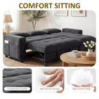 Divano Letto, Divano Estraibile a L da 81 pollici con Chaise Longue Reversibile e Contenitore/Porta USB/Tasca Laterale/Montaggio Senza Attrezzi, Velluto a Coste Beige