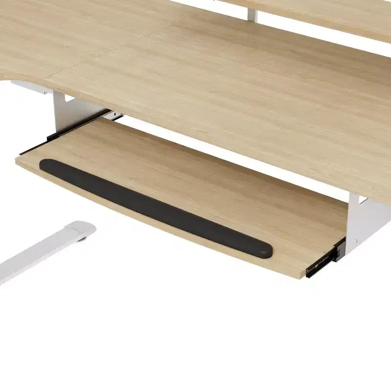 Bureau assis-debout en forme de L EUREKA ERGONOMIC 60x23 avec accessoires