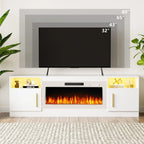 Mobile TV Bossin 70" con caminetto elettrico 36", Mobile TV per televisori fino a 80", 16 colori LED/Centro di intrattenimento