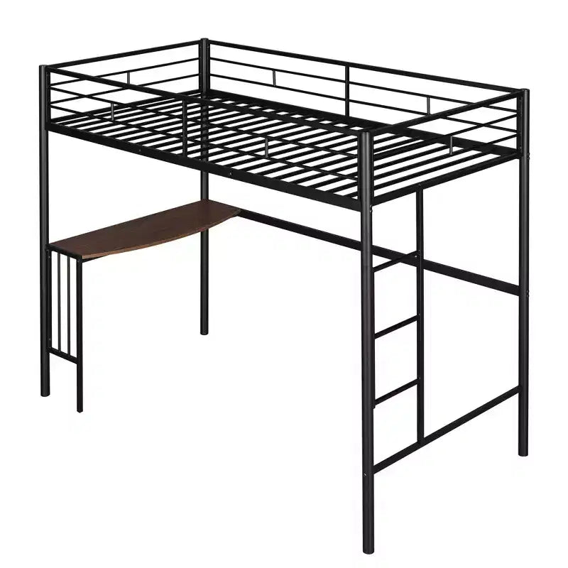Lit superposé en métal une place sur deux places avec bureau, lit mezzanine une place avec lit inférieur double séparé pour enfants