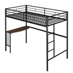 Lit superposé en métal une place sur deux places avec bureau, lit mezzanine une place avec lit inférieur double séparé pour enfants
