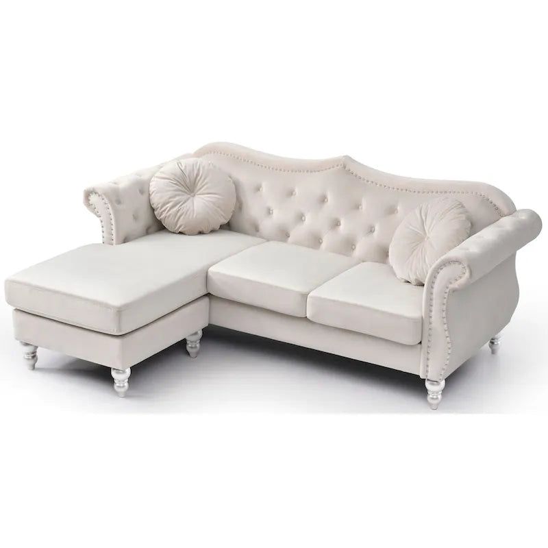 Divano Hollywood Velvet con Chaise Longue Reversibile