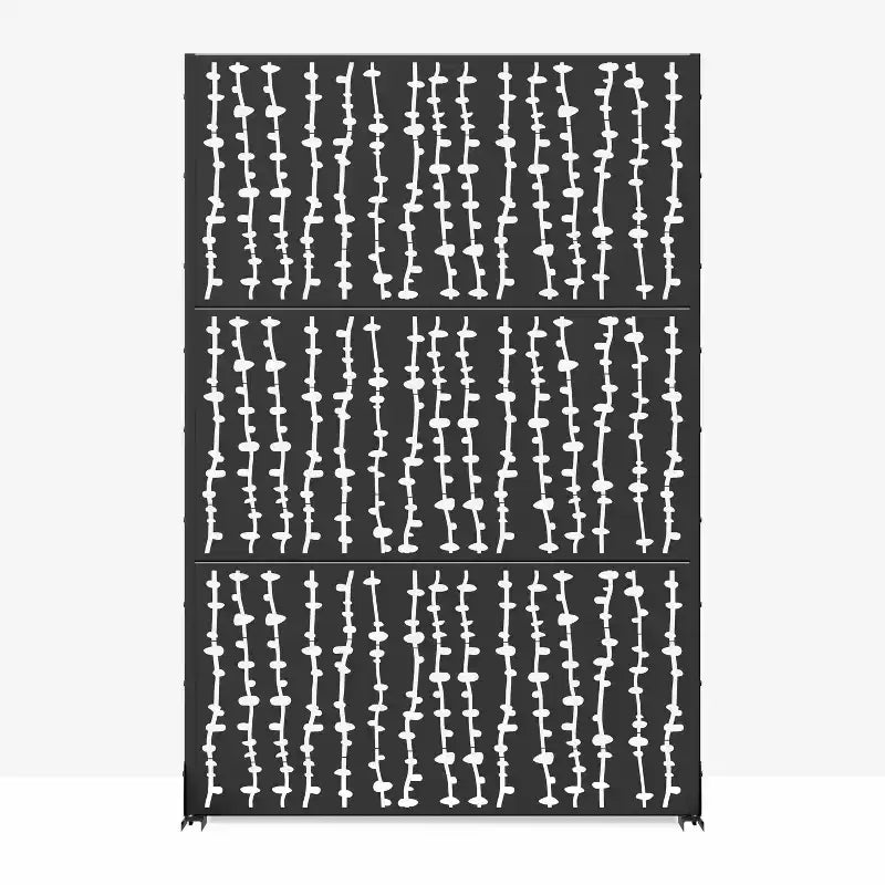 Paravento David Black in Acciaio Galvanizzato 183x120x40cm