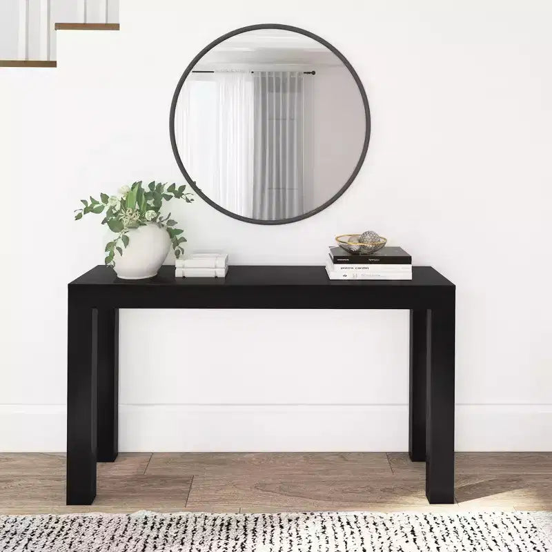 56 Console, Legno massello, Stile moderno stretto, Nero / Biondo / Noce pecan