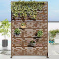 MAYEERTY Divisorio per stanza Godfrey Light B-Type Lamiera zincata marrone 72x47x16 pollici Set da 6 pezzi Set da 3 pezzi