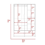 Rose Double Armoire avec tringle à vêtements