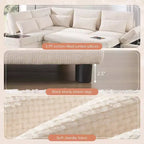 Canapé-lit modulaire sectionnel Whisen 270 - 6 places en forme de L avec pouf de rangement, canapé en chenille, personnalisable pour salon et appartement