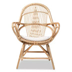 Jayden Fauteuil d'Appoint Rembourré en Tissu et Rotin Blanc/Naturel - bali & pari